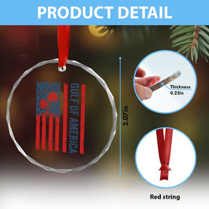 Funny Gulf Of US America Est 2025 Crystal Glass Ornament USA American Flag - Print Your Wear