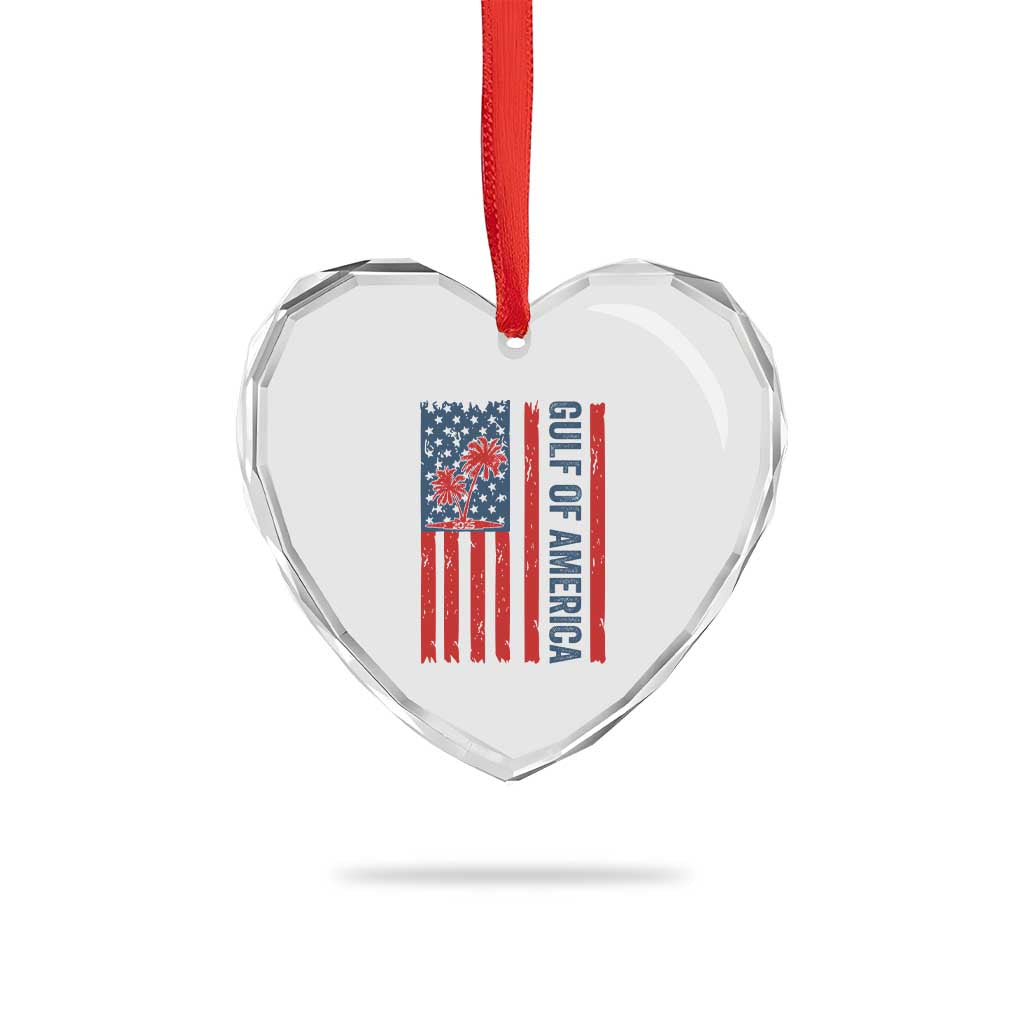 Funny Gulf Of US America Est 2025 Heart Crystal Glass Ornament USA American Flag TS02 Print Your Wear