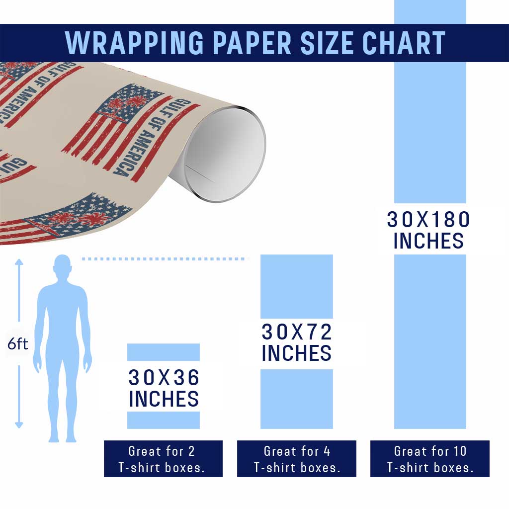 Funny Gulf Of US America Est 2025 Wrapping Paper Roll USA American Flag TS02 Print Your Wear