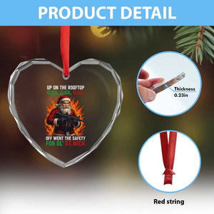 Funny Gun Christmas Heart Crystal Glass Ornament Up On The Rooftop Click Click Off Went The Safety For Ol St Nick TS11 Print Your Wear