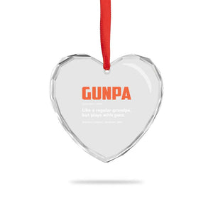 Funny Gunpa Heart Crystal Glass Ornament Gun Lover Grandpa Pro Gun Enthusiast TS10 Print Your Wear
