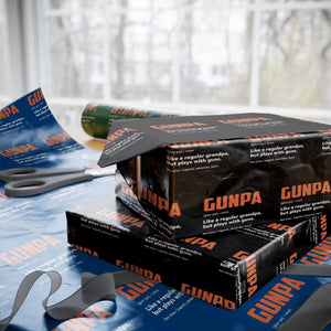 Funny Gunpa Wrapping Paper Roll Gun Lover Grandpa Pro Gun Enthusiast TS10 Black Print Your Wear