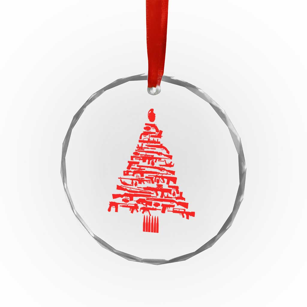 Funny Guns Christmas Crystal Glass Ornament 2nd Amendment Xmas Tree Gun Lovers TS10 Print Your Wear