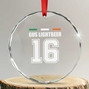Funny Gus Lightbeer 16 Crystal Glass Ornament Ireland Irish Name St. Patricks Day Drinking Pub TS02 Transparent Glass 3'' Circle Print Your Wear