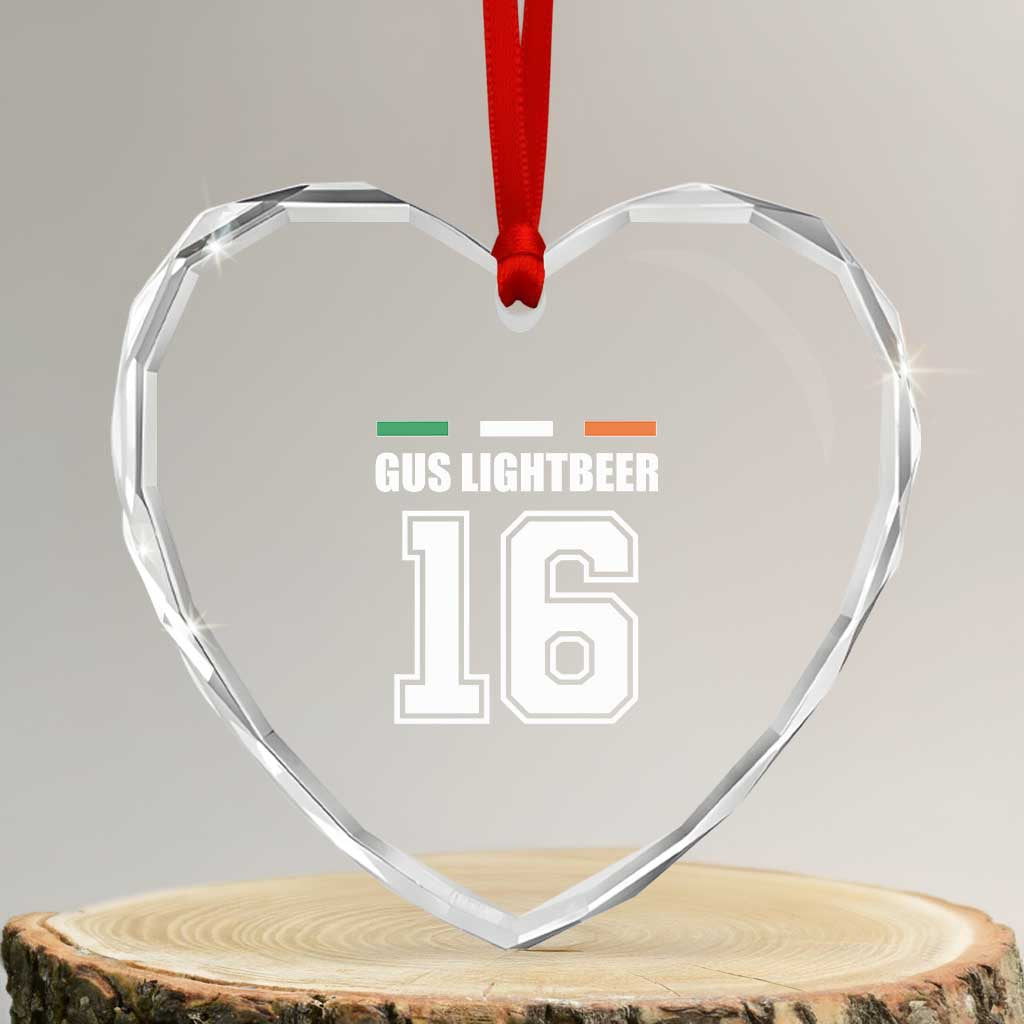 Funny Gus Lightbeer 16 Heart Crystal Glass Ornament Ireland Irish Name St. Patricks Day Drinking Pub TS02 Transparent Glass 3'' Heart Print Your Wear