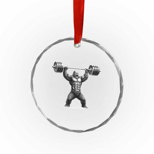Funny Gym Bigfoot Crystal Glass Ornament Weightlifting Workout TS10 Print Your Wear