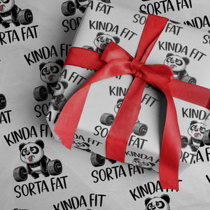 Funny Gym Panda Lover Wrapping Paper Roll Kinda Fit Sorta Fat TS12 White Print Your Wear
