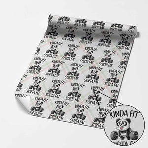 Funny Gym Panda Lover Wrapping Paper Roll Kinda Fit Sorta Fat TS12 Christmas Plaid Print Your Wear