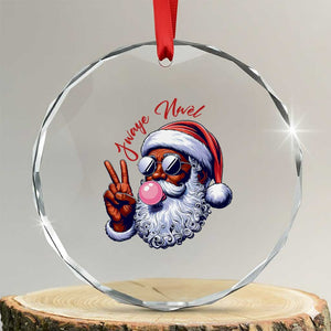 Funny Haitian Xmas Crystal Glass Ornament Jwaye Nwel Creole Cute Black Santa TS09 Transparent Glass 3'' Circle Print Your Wear