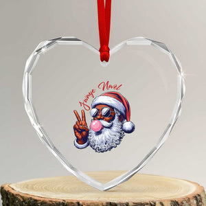 Funny Haitian Xmas Heart Crystal Glass Ornament Jwaye Nwel Creole Cute Black Santa TS09 Transparent Glass 3'' Heart Print Your Wear