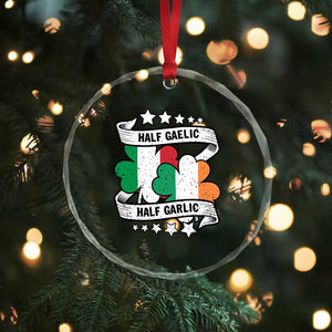 Funny Half Gaelic Half Garlic Crystal Glass Ornament Irish Italian St. Patrick's Day TS11 Print Your Wear