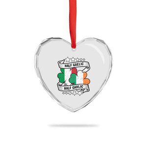 Funny Half Gaelic Half Garlic Heart Crystal Glass Ornament Irish Italian St. Patrick's Day TS11 Print Your Wear