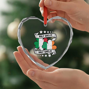 Funny Half Gaelic Half Garlic Heart Crystal Glass Ornament Irish Italian St. Patrick's Day TS11 Print Your Wear