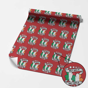 Funny Half Gaelic Half Garlic Wrapping Paper Roll Irish Italian St. Patrick's Day TS11 Red Print Your Wear