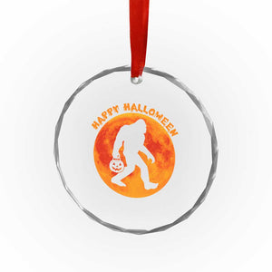 Funny Halloween Bigfoot Crystal Glass Ornament Sasquatch Full Moon Jack O Lantern TS11 Print Your Wear