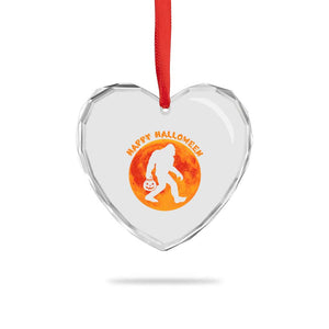 Funny Halloween Bigfoot Heart Crystal Glass Ornament Sasquatch Full Moon Jack O Lantern TS11 Print Your Wear