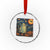 Funny Halloween Ghost Cat Crystal Glass Ornament Starry Night Van Gogh Cat Lover Gifts TS10 Transparent Glass 3'' Circle Print Your Wear