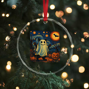 Funny Halloween Ghost Cat Crystal Glass Ornament Starry Night Van Gogh Cat Lover Gifts TS10 Print Your Wear