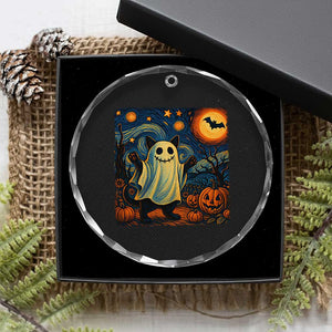 Funny Halloween Ghost Cat Crystal Glass Ornament Starry Night Van Gogh Cat Lover Gifts TS10 Print Your Wear