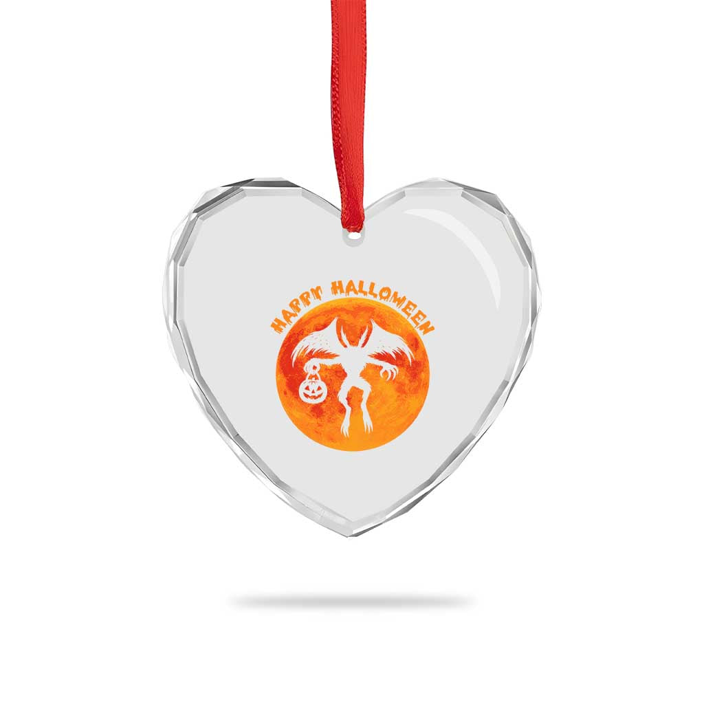 Funny Halloween Mothman Cryptid Creatures Heart Crystal Glass Ornament TS11 Print Your Wear