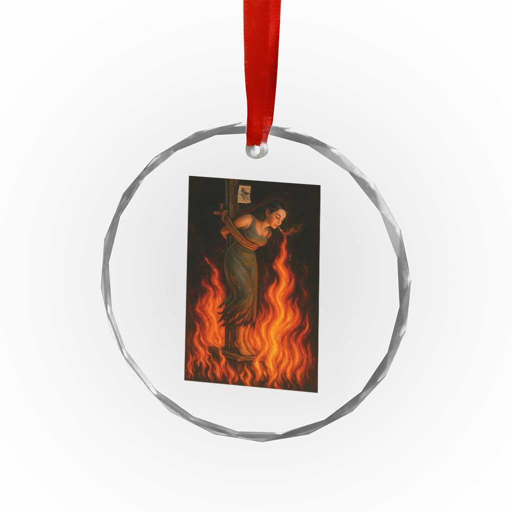 Funny Halloween Witch Crystal Glass Ornament Witch Lighting Cigarette With Flames Occult Unholy TS10 Print Your Wear