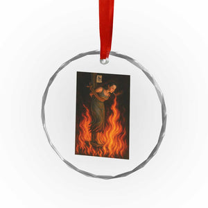 Funny Halloween Witch Crystal Glass Ornament Witch Lighting Cigarette With Flames Occult Unholy TS10 Print Your Wear
