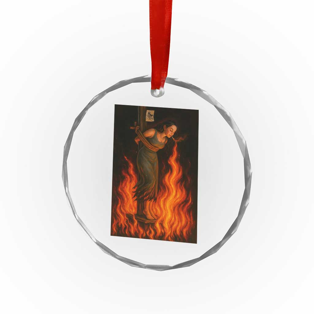 Funny Halloween Witch Crystal Glass Ornament Witch Lighting Cigarette With Flames Occult Unholy TS10 Print Your Wear