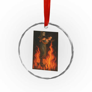Funny Halloween Witch Crystal Glass Ornament Witch Lighting Cigarette With Flames Occult Unholy TS10 Print Your Wear