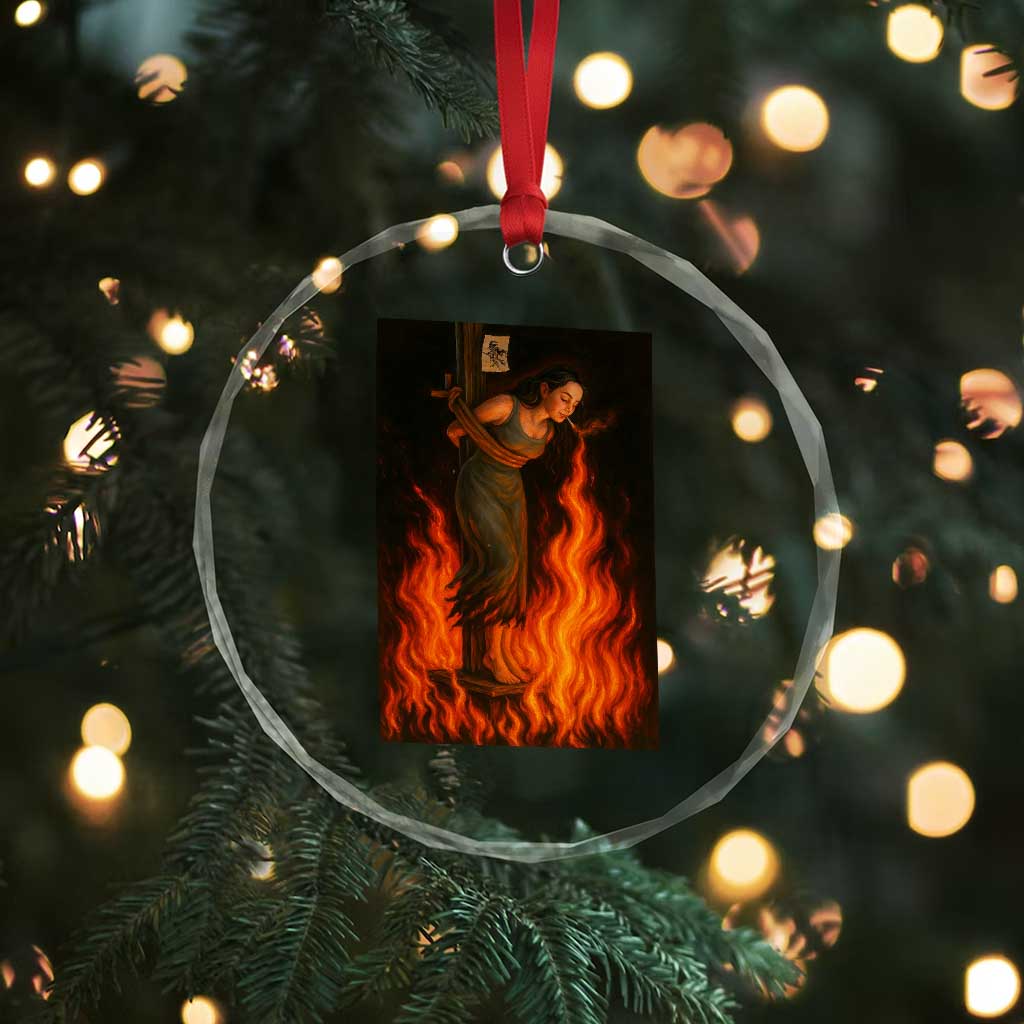 Funny Halloween Witch Crystal Glass Ornament Witch Lighting Cigarette With Flames Occult Unholy TS10 Print Your Wear