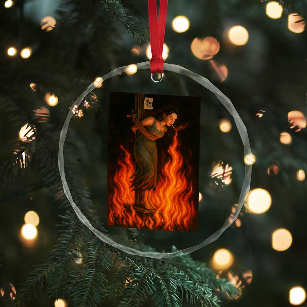 Funny Halloween Witch Crystal Glass Ornament Witch Lighting Cigarette With Flames Occult Unholy TS10 Print Your Wear
