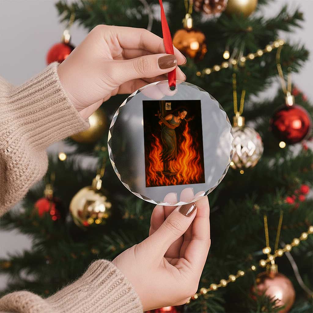 Funny Halloween Witch Crystal Glass Ornament Witch Lighting Cigarette With Flames Occult Unholy TS10 Print Your Wear