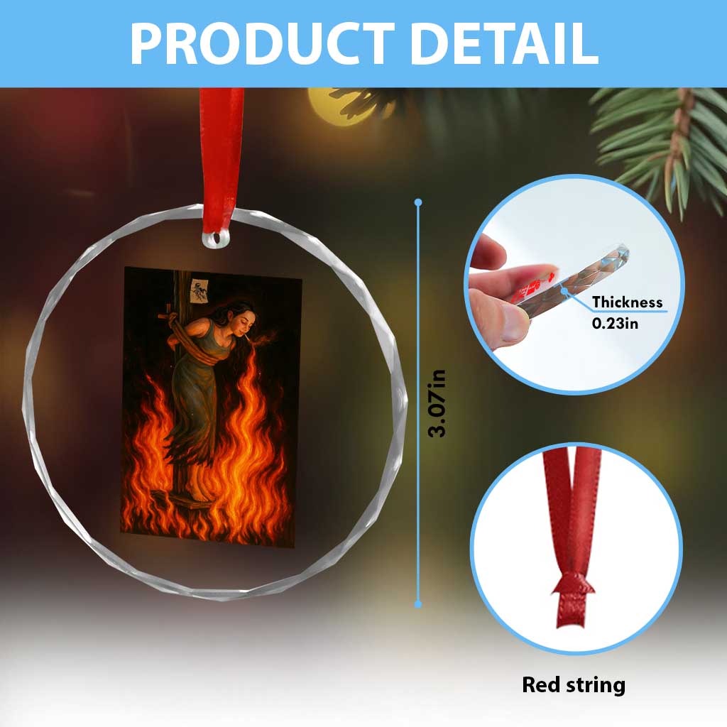 Funny Halloween Witch Crystal Glass Ornament Witch Lighting Cigarette With Flames Occult Unholy TS10 Print Your Wear