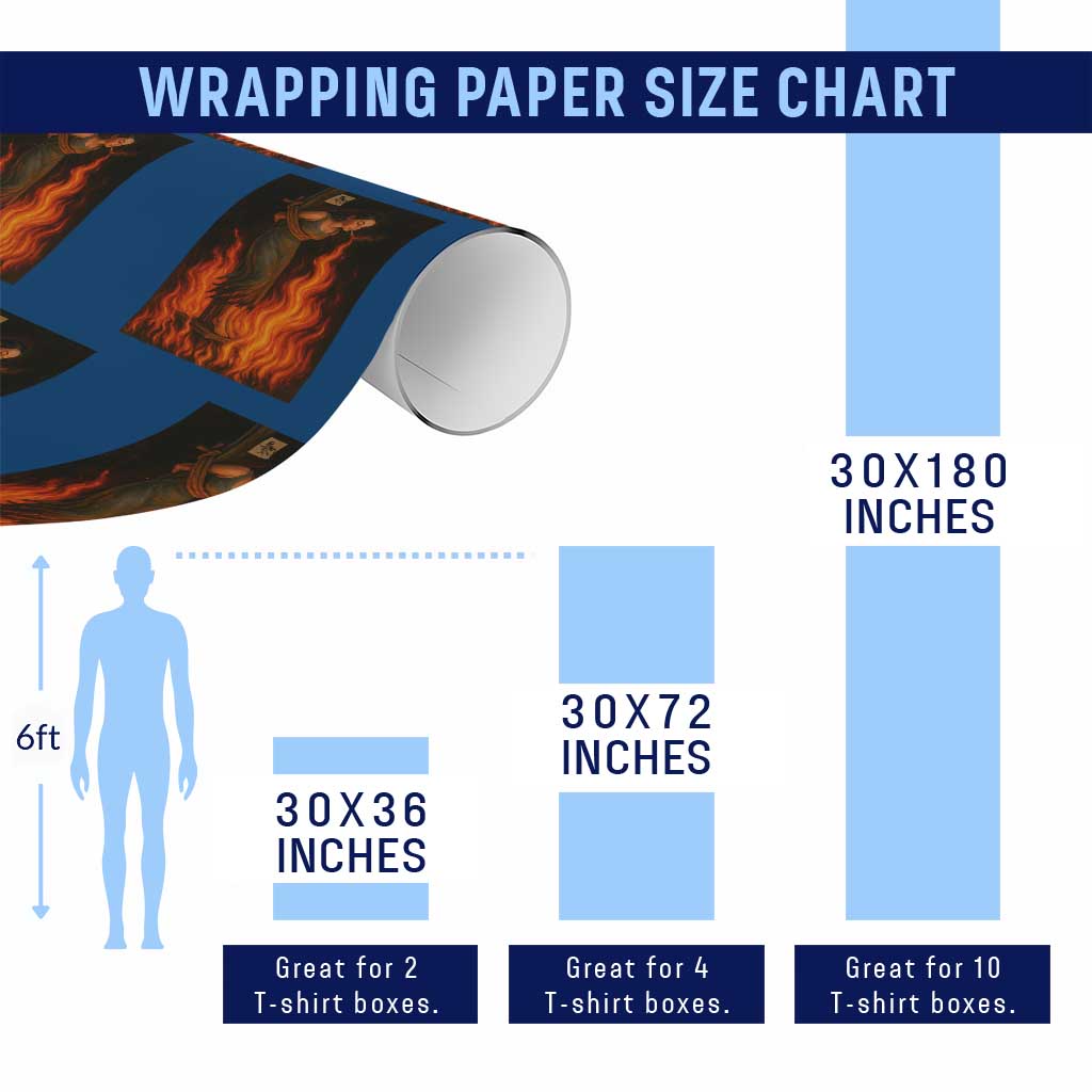 Funny Halloween Witch Wrapping Paper Roll Witch Lighting Cigarette With Flames Occult Unholy TS10 Print Your Wear