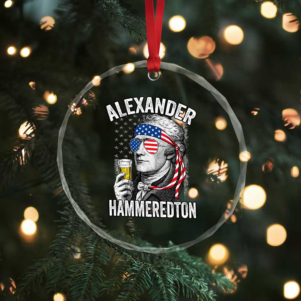 Funny Hamilton Drinking Crystal Glass Ornament Alexander Hammeredton 4th of July Beer Merica Flag TS10 Print Your Wear