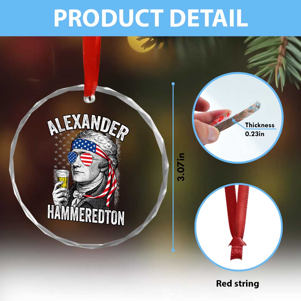Funny Hamilton Drinking Crystal Glass Ornament Alexander Hammeredton 4th of July Beer Merica Flag TS10 Print Your Wear