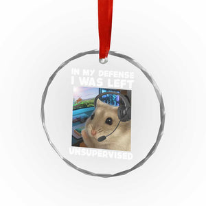 Funny Hamster Gamer Crystal Glass Ornament In My Defense I Was Left Unsupervised TS12 Print Your Wear