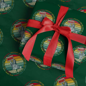 Funny Hands Off Wrapping Paper Roll Resist Vintage Statue Of Liberty - Print Your Wear