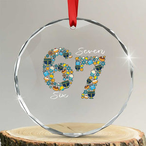 Funny Hanukkah 67 Crystal Glass Ornament Six Seven Meme Chanukah Dreidel Gelt Star Of David TS11 Transparent Glass 3'' Circle Print Your Wear