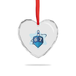Funny Hanukkah 67 Heart Crystal Glass Ornament Six Seven Meme Dreidel Star Of David TS11 Print Your Wear