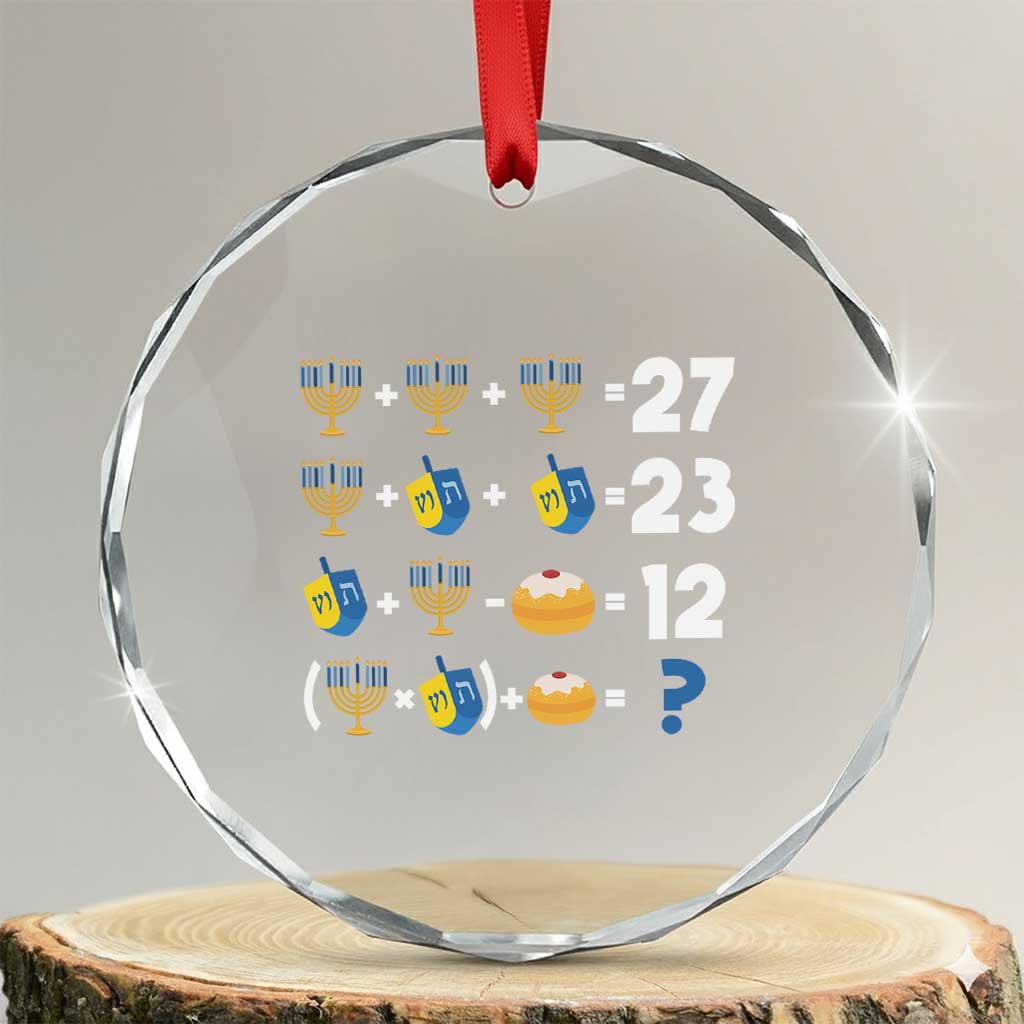Funny Hanukkah 67 Math Crystal Glass Ornament Teacher Chanukah Six Seven Meme TS11 Transparent Glass 3'' Circle Print Your Wear
