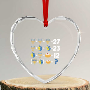 Funny Hanukkah 67 Math Heart Crystal Glass Ornament Teacher Chanukah Six Seven Meme TS11 Transparent Glass 3'' Heart Print Your Wear