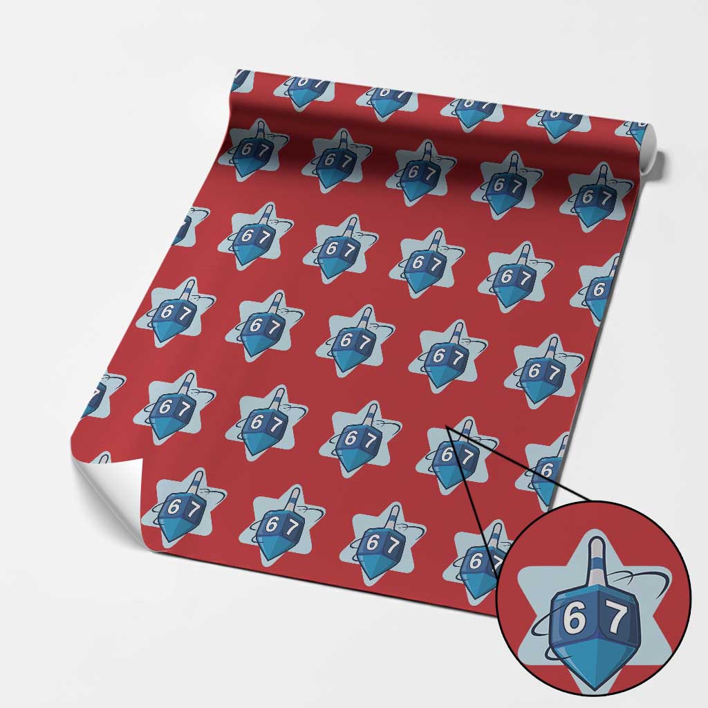 Funny Hanukkah 67 Wrapping Paper Roll Six Seven Meme Dreidel Star Of David TS11 Red Print Your Wear