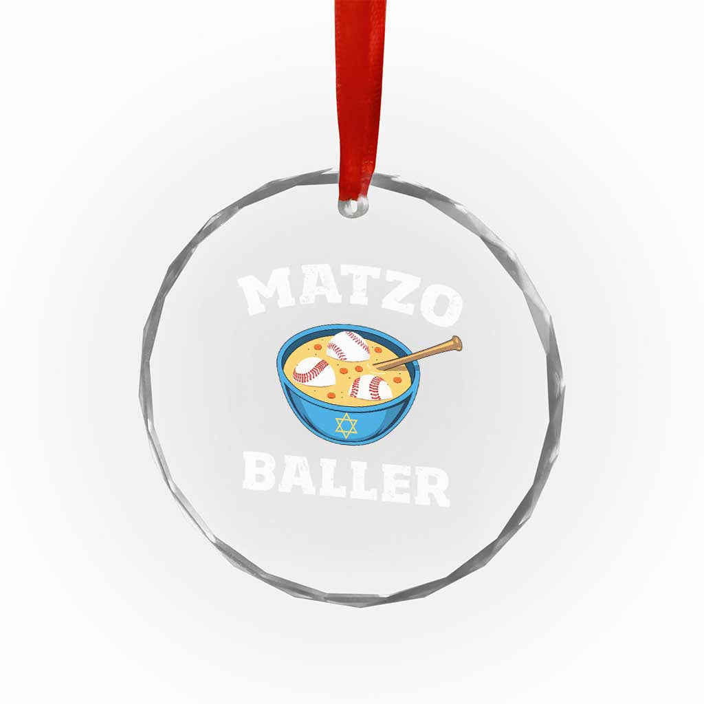 Funny Hanukkah Baseball Crystal Glass Ornament Matzo Baller Matzah Ball Jewish Chanukah Sports Lover TS11 Print Your Wear
