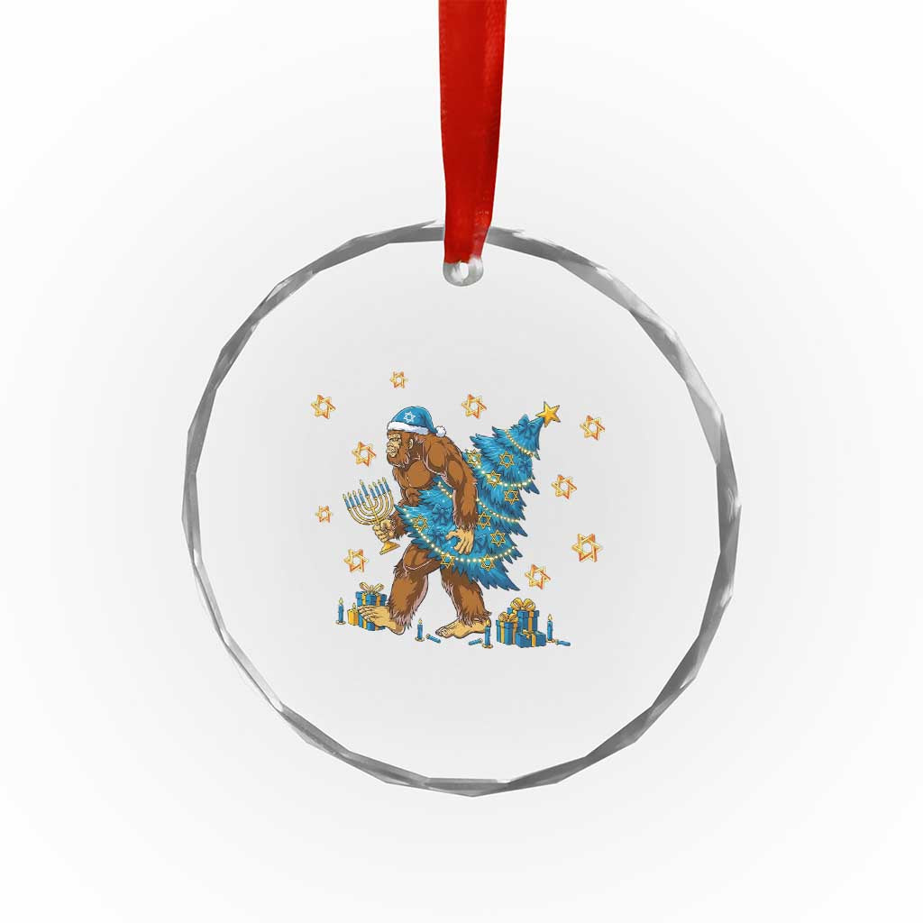 Funny Hanukkah Bigfoot Lover Jewish Holiday Gift Crystal Glass Ornament TS12 Print Your Wear
