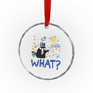 Funny Hanukkah Cat What Crystal Glass Ornament TS09 Print Your Wear