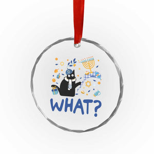 Funny Hanukkah Cat What Crystal Glass Ornament TS09 Print Your Wear