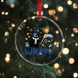 Funny Hanukkah Cat What Crystal Glass Ornament TS09 Print Your Wear