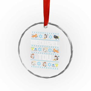Funny Hanukkah Cats Crystal Glass Ornament Meowzel Tov Chanukah Menorah David Stars TS11 Print Your Wear