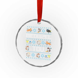 Funny Hanukkah Cats Crystal Glass Ornament Meowzel Tov Chanukah Menorah David Stars TS11 Print Your Wear