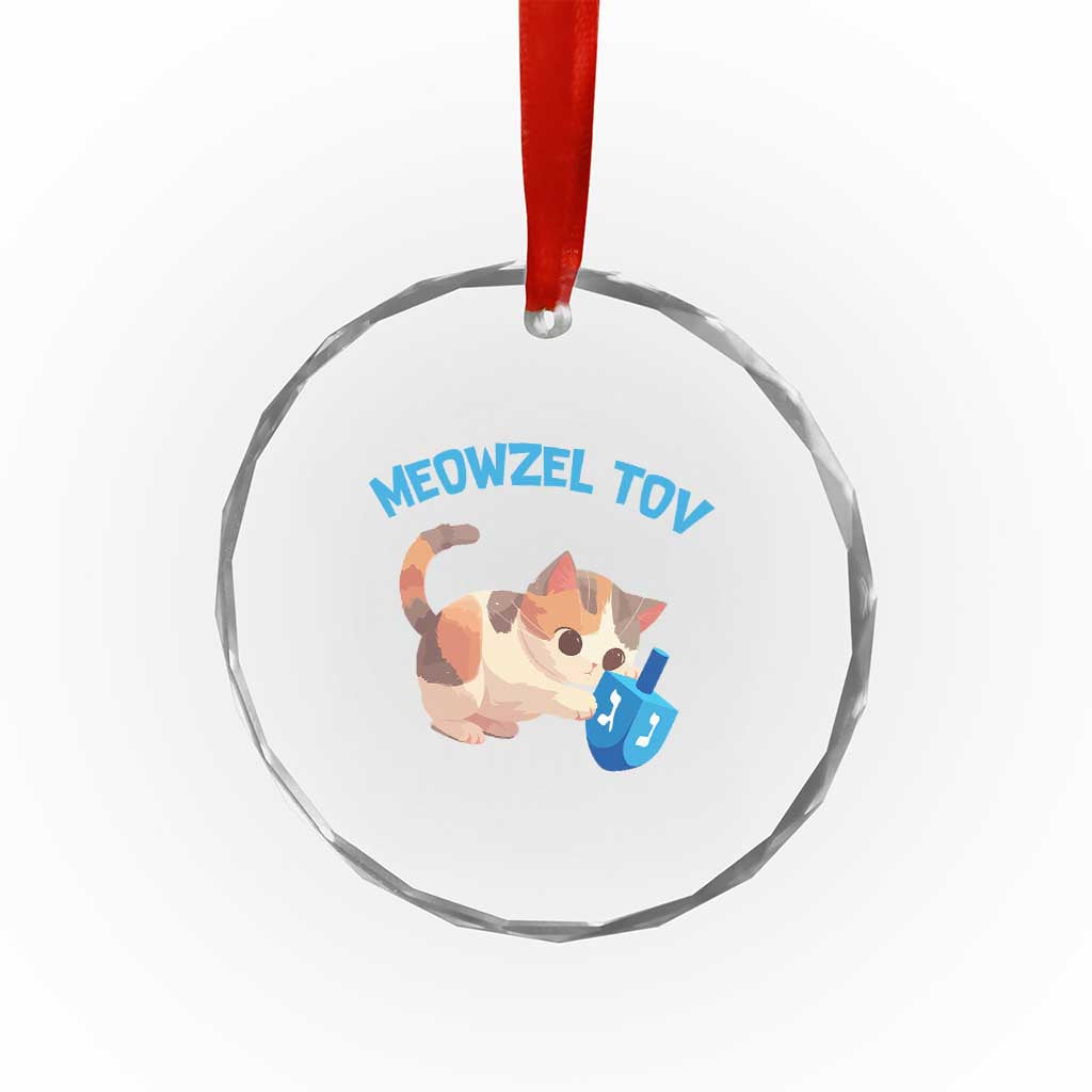 Funny Hanukkah Cats Crystal Glass Ornament Meowzel Tov Dreidels Chanukah Jewish Festival TS11 Print Your Wear
